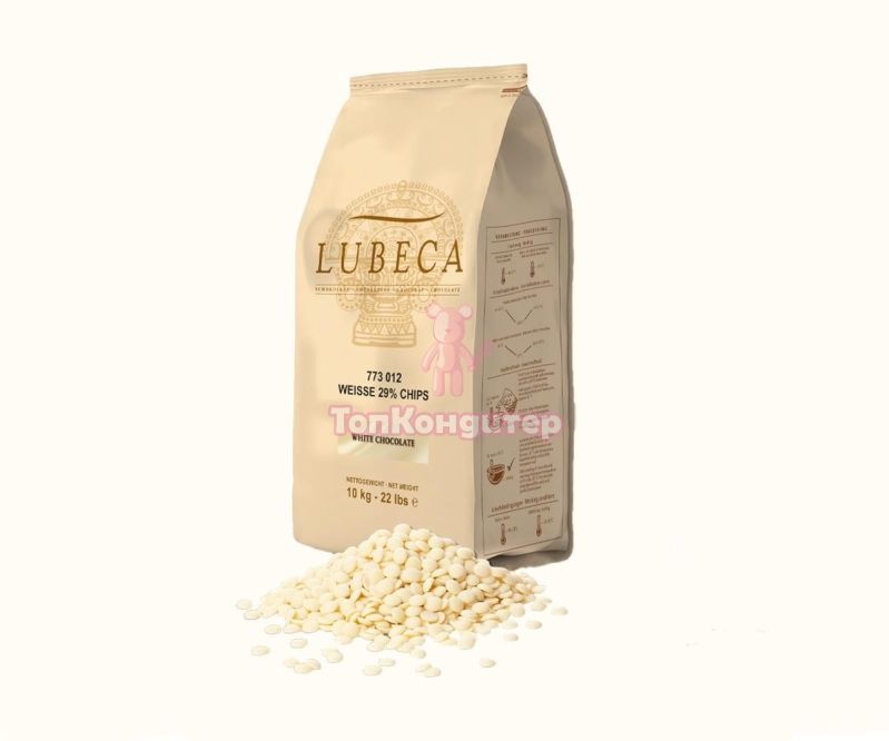 LUBECA Шоколад белый в галлетах "Вайс 29%" 0,25 кг